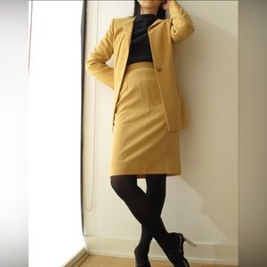 Celine Yellow Cream Skirt Blazer Set  Women XS